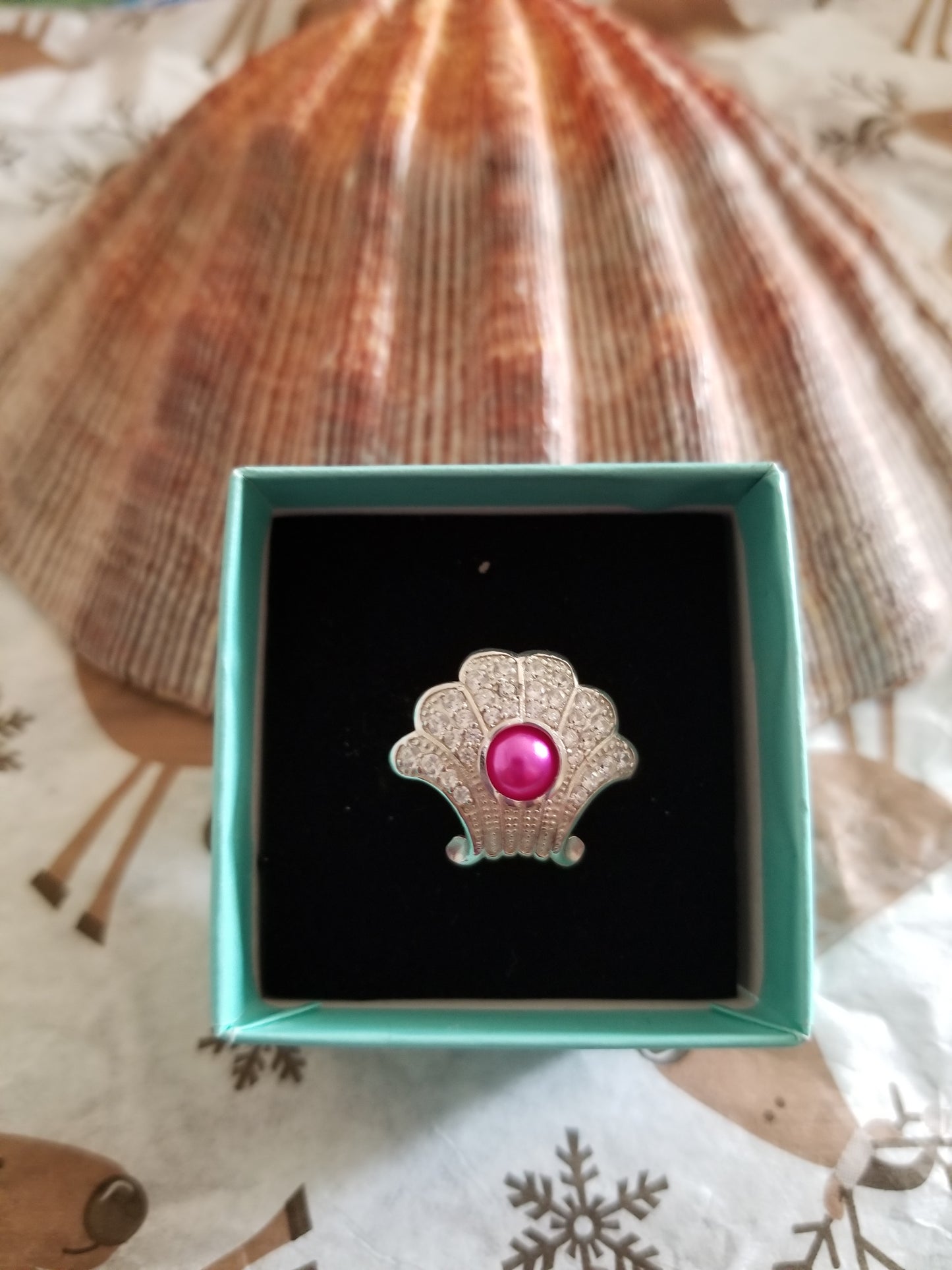 SS AJUSTABLE SEASHELL RING